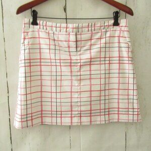 Izod Golf Skirt Skort 4 White Pink Plaid Shorts Active Pockets